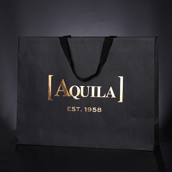 Ribbon Handle Bags With Gold Foil Branding