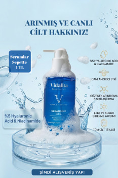 Nazik Yüz Temizleme Jeli 200 ml - Kurutmayan Nemlendirici Yüz Yıkama Jeli - Niacinamide & Hyaluronic Acid